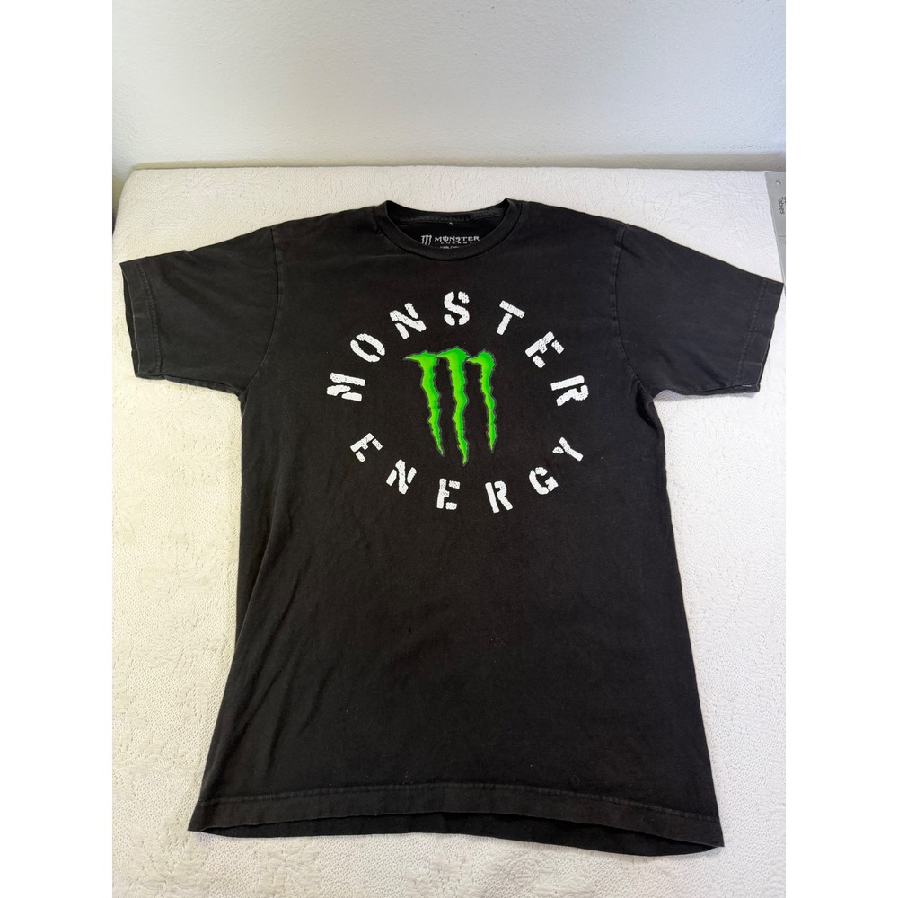Monster Energy T Shirt Mens Medium Black Green Claw Logo Graphic Tee Shirt